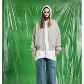 Unisex Jacket Vintage Baseball Jacket Loose Flight Jacket